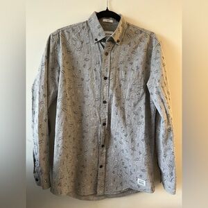 FRANK & OAK Animal Print button down cotton shirt
